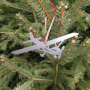 Single Prop Airplane Metal Ornament, Personalized Gift