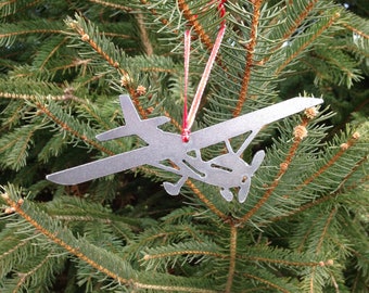 Single Prop Airplane Metal Ornament, Personalized Gift
