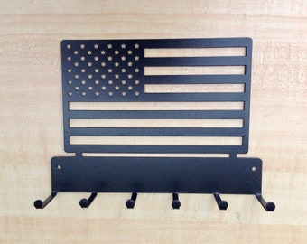 American Flag Key Holder, Personalized Key Hooks