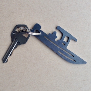 Boat Keychain, Center Console Boat, Fishing Boat, Metal Keychain, Personalized Gift, Custom Text