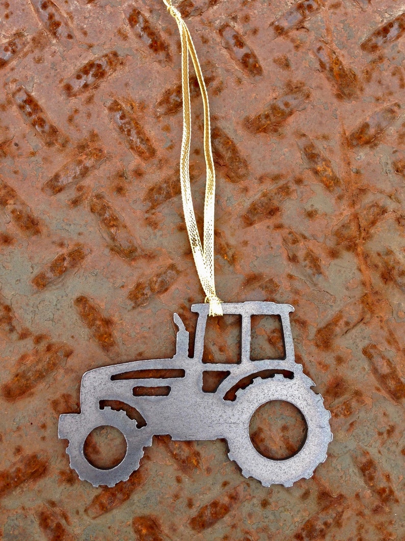 Farm Tractor Metal Ornament Christmas Ornament Country Etsy