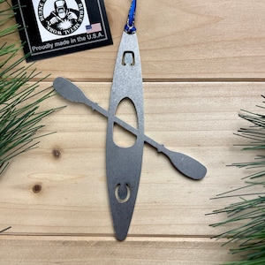 Kayak Ornament, Personalized Gift, Christmas Ornament, Metal