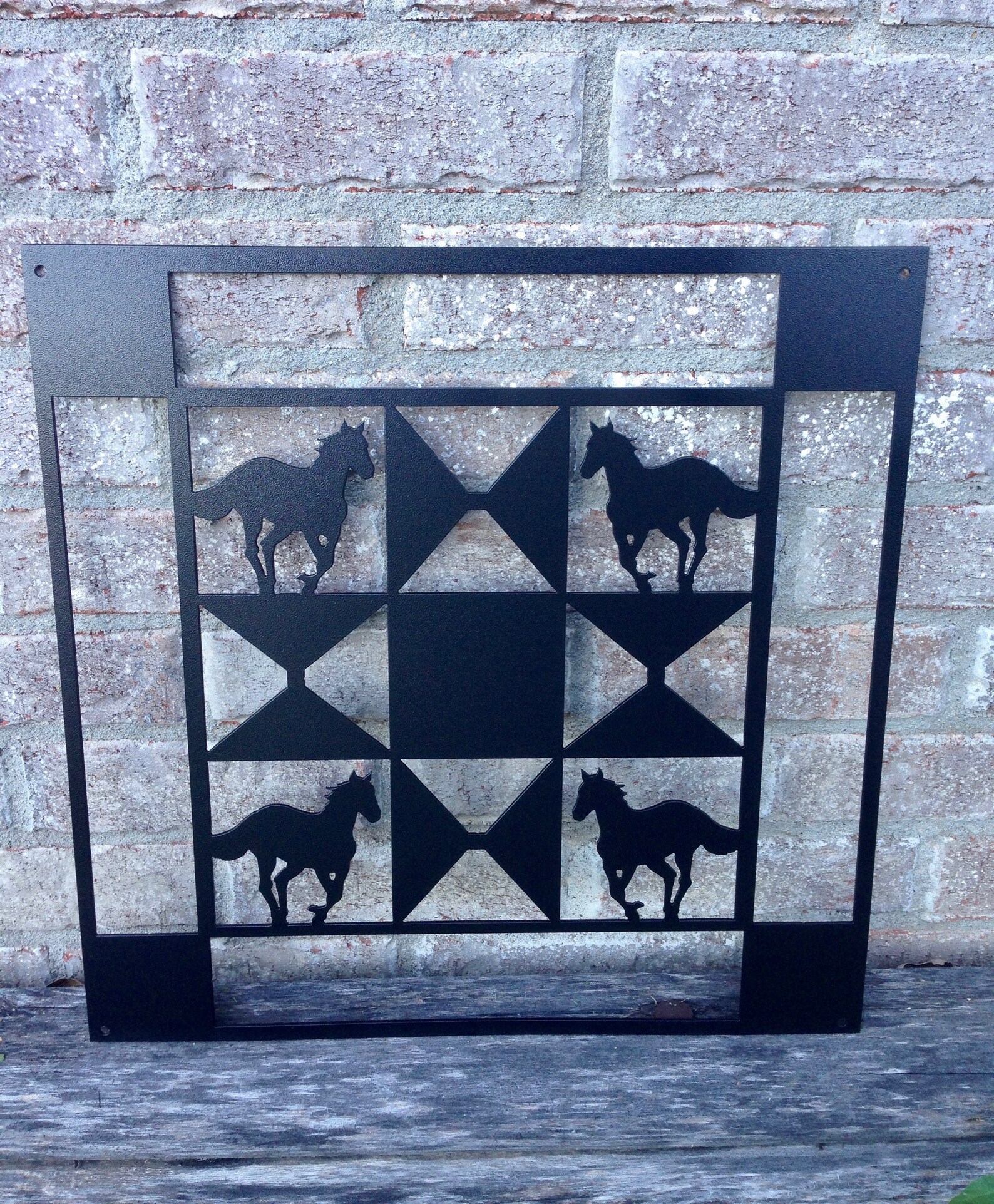 Metal Barn Quilt With Horses 16'' X 16'' Etsy
