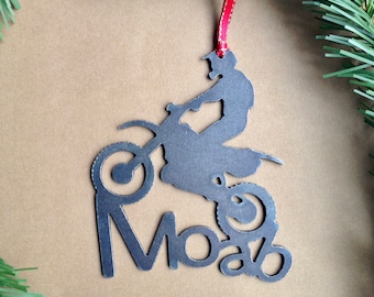 Moab Utah Dirt Bike Ornament, Personalized Ornament