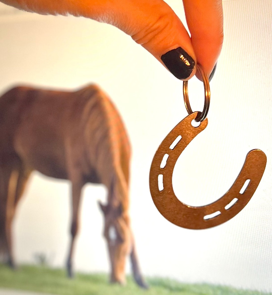 Horseshoe Keychain, Metal Keychain, Zipper Pull, Personalized Gift