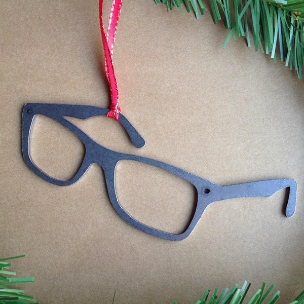 Eye Glasses Christmas Ornament, Optometry Ornament, Metal Christmas Ornament, Personalized Gift