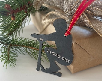 Stunt Scooter Metal Ornament