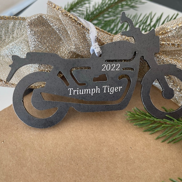 Motorcycle Ornament Triumph, Metal Christmas Ornament, Personalized Gift