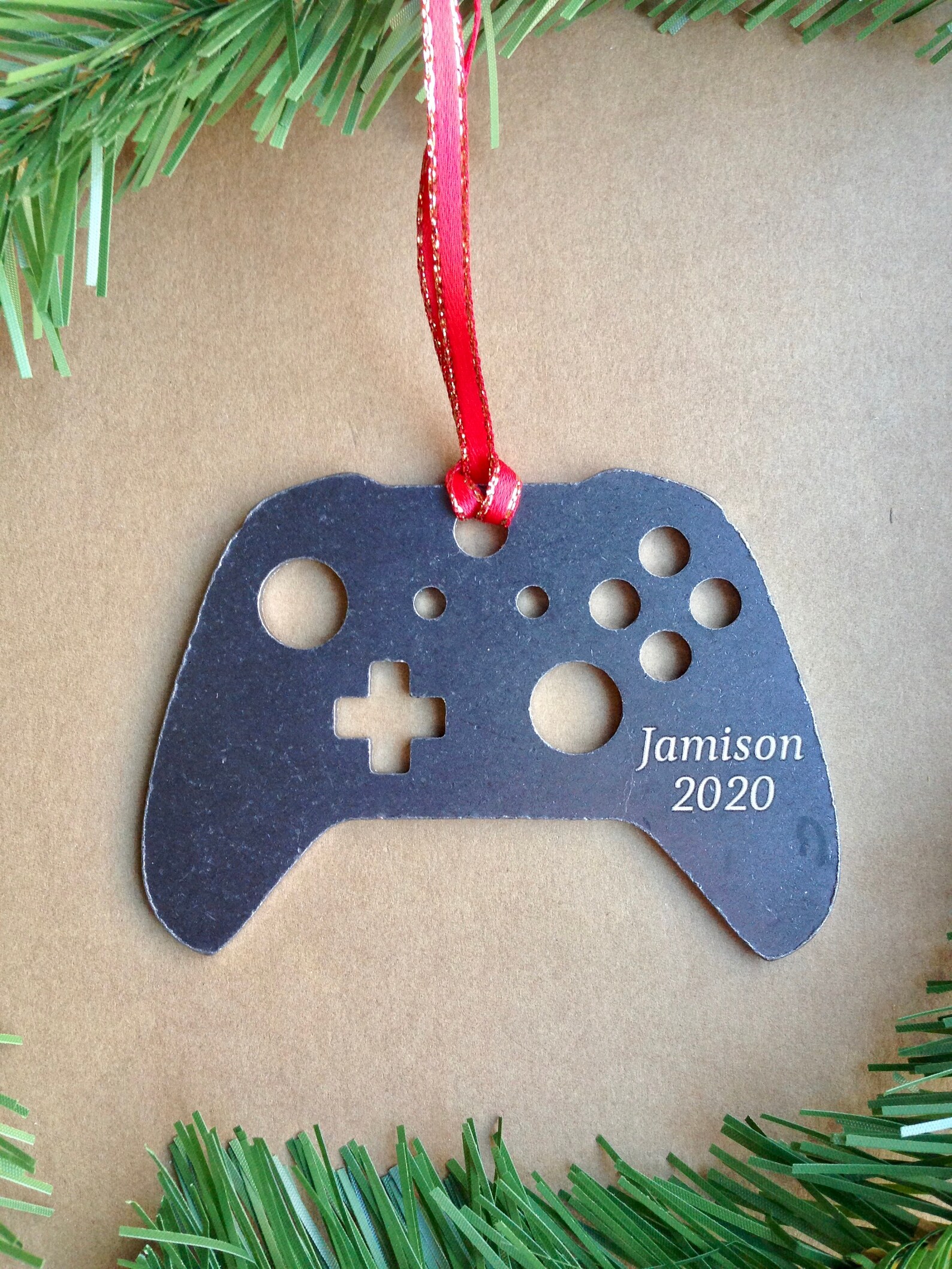 Video Gamer Ornament Video Game Controller Metal Ornament Etsy