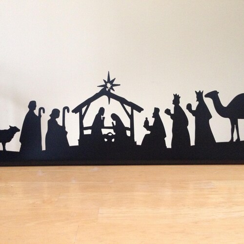 Nativity Scene Tea Light Holder 30 Long Metal Nativity Etsy