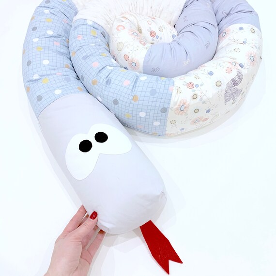 Floral Snake Crib Bumper Lilac And Blue Animal Pillow Etsy