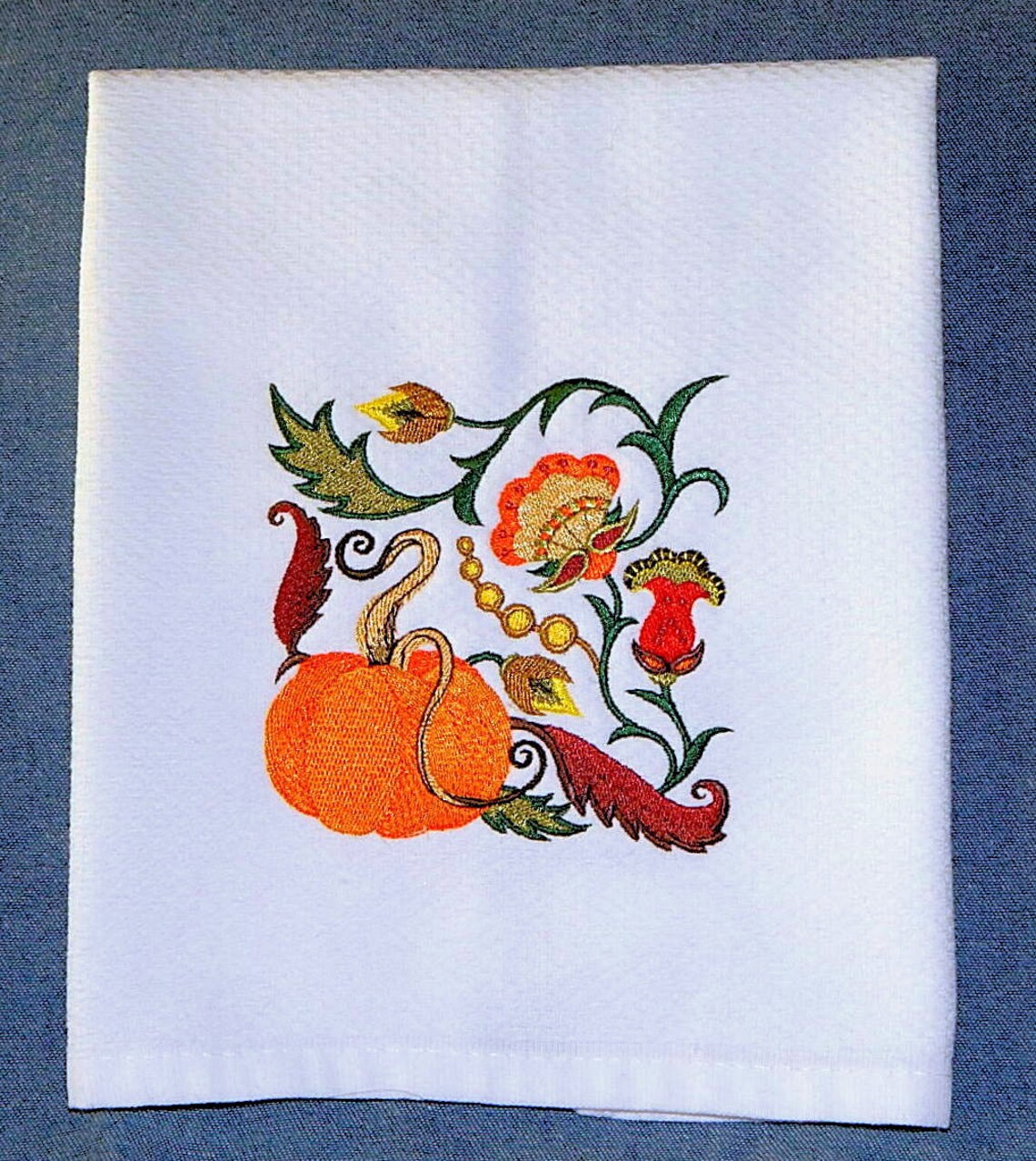Jacobea Calabaza Plaza para Acción de Gracias Bordado Toalla | Etsy