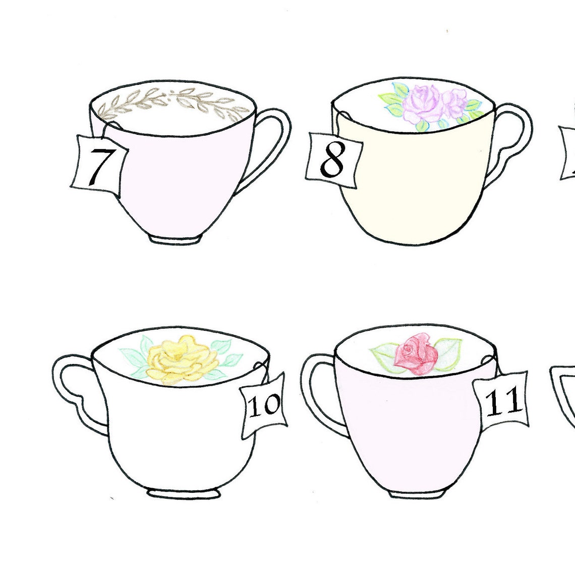 Bridal Shower Game, Guess the Bride's Age Answer Sheet, High Tea Teacup