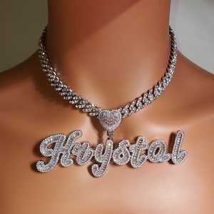 New Arrival Baguette Letters Custom Name Plate With Mini Cuban Chain,Custom Name Necklace For Her Birthday Gift,Valentine's Day Gifts