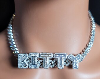 CUSTOM Name Choker / Bling-bling Jewelry&Accessories / Hot Trendy Women's Jewelry / Personalized Gift For Her /  Jewelry for Her Prom Party