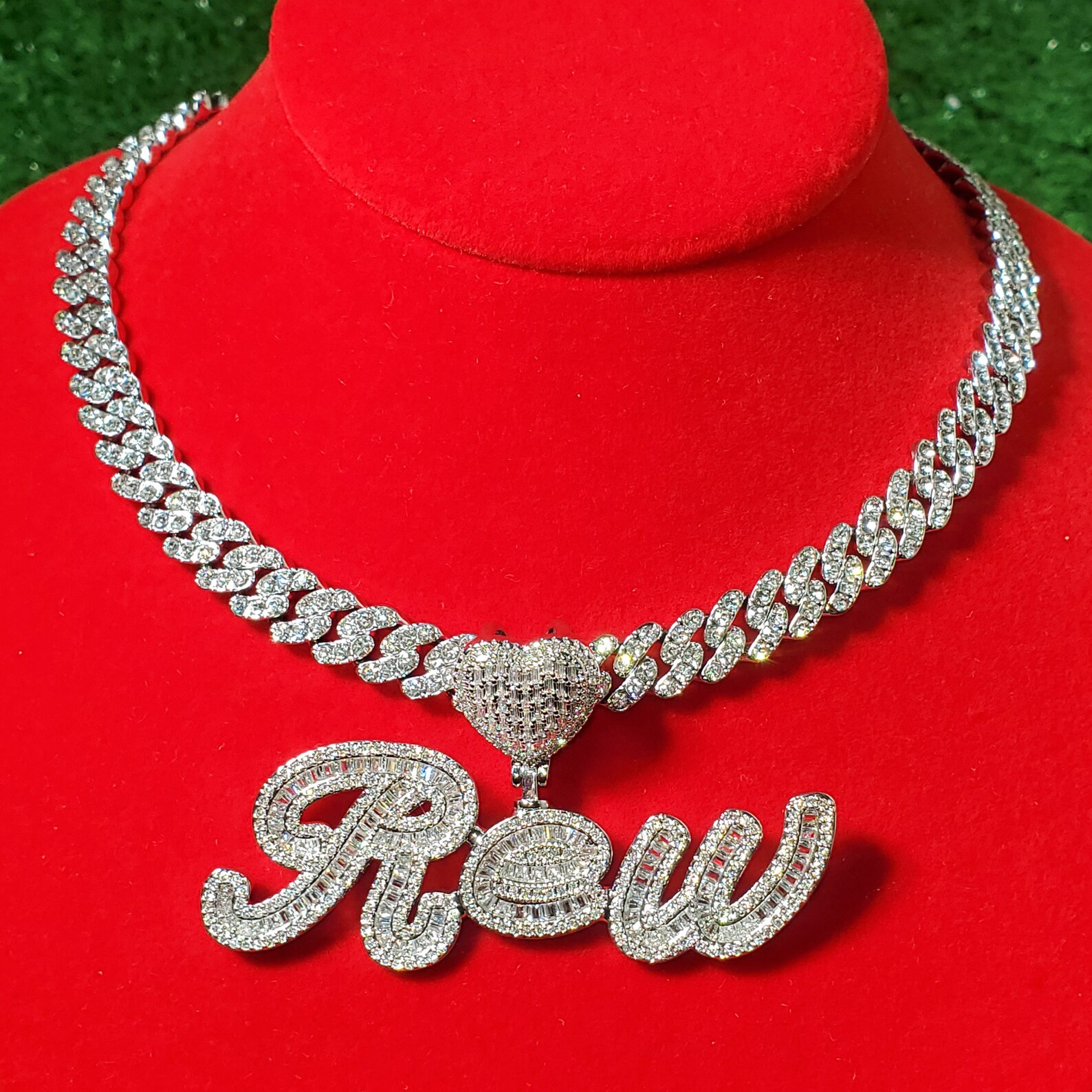 New Hot Trendy Name Necklace Iced Bling Custom Name Plate Etsy