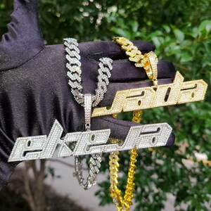 Customize Letters Necklace, Hip Hop Pendant&Cuban Chain, New Hot Trendy Personalized Name Necklace, Name Choker, Birthday Gift for Boy