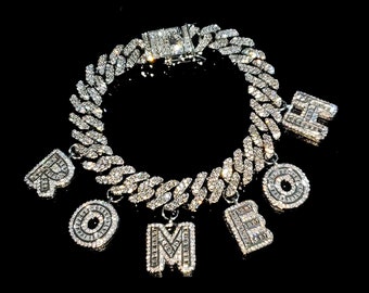 Personalized Name Bracelet,Blingbling Customized Any Letters Bracelets, Nameplate Bracelet, Custom Birthday Gifts , Personalized Jewelry
