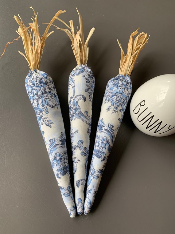 Farmhouse style fabric carrots navy carrot easter decor Etsy