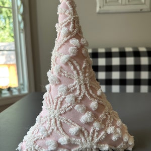 Vintage Chenille Christmas tree, christmas tree decor, pink christmas tree, Hygge Decor, Chenille Christmas Tree