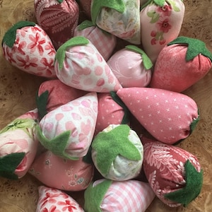 Strawberry decor, Farmhouse strawberries, buffalo check strawberries, little red truck strawberries, summer decor,  strawberry bowl filler