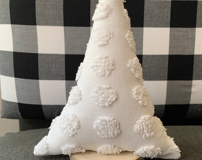 Vintage Chenille Christmas Tree, Christmas Tree Decor, Buffalo Plaid