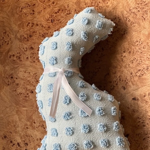 Farmhouse style fabric bunnies, shabby chic bunny rabbit, easter decor, chenille bunny decor, shabby chic easter decor, vintage fabric bunny