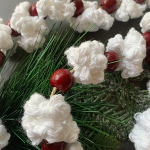 Popcorn garland, white garland, Christmas garland, Xmas garland, cranberry garland, 8 ft garland