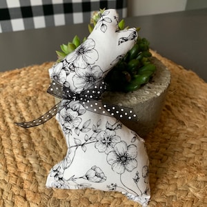 Farmhouse style fabric bunnies, shabby chic bunny rabbit, easter decor, farmhouse decor, shabby chic easter decor, vintage fabric bunny