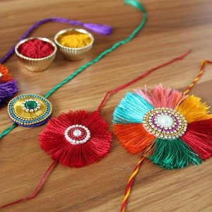 Silk Thread Rakhi with a FREE Roli Chawal packet| Raksha Bandhan | Kundan Rakhi | Rakhri