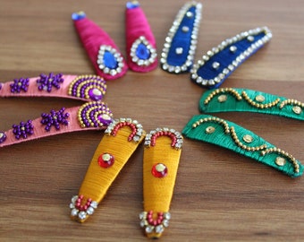 Silk Thread Tic Tac Hairclip With Kundan Work Kundan Hair - Etsy Canada Silk Thread Tic Tac Hairclip With Kundan Work Kundan Hair - Etsy Canada