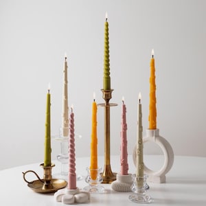 Velas cónicas de colores, velas retorcidas, velas en espiral, velas para la cena, decoración del hogar, velas de boda, decoración de cocina