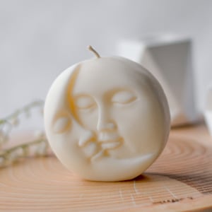 Sun and Moon Candle, Moon Face Candle, Eclipse Candle, Cozy Candle, Gift Candle, Home Decoration image 5