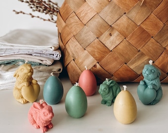 Décoration de Pâques, Bougies de Pâques - Bougie oeuf de Pâques, Bougie lapin, Cadeau de panier de Pâques, Bougies décoratives, Coffret cadeau de Pâques