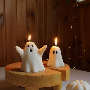 Set of 2 Ghost Candles, Halloween Decor, Thanksgiving Decor, Halloween Candles, Fall Home Decor, Autumn Candle, Halloween Gift Set