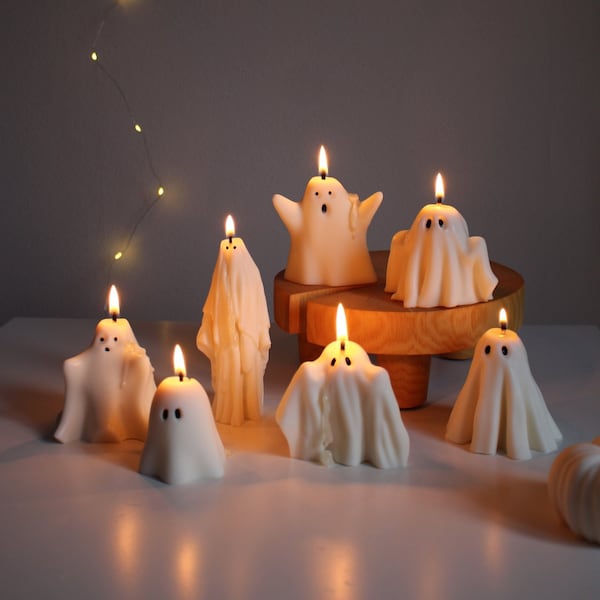 Ghost Candles, Halloween Decor, Thanksgiving Decor, Halloween Candles, Fall Home Decor, Autumn Candle, Halloween Gift Set