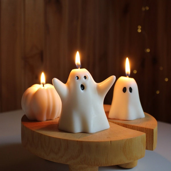Bougies fantômes, bougie citrouille, décor d'Halloween, décor de Thanksgiving, bougies d'Halloween, décoration d'automne, bougie d'automne, ensemble cadeau d'Halloween