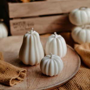 Set of 3 Pumpkin Candles, Fall Home Decor, Pumpkin decor, Halloween Decor, Home Decoration, Autumn Candle, Gift Candle Set, Soy Candles