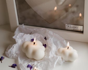 Clouds Candle Set, Abstract candle, Scented Wavy Candle, Wedding Favour, Soy Wax Clouds, Hand Poured, Pillar Candle, Aesthetic Candle