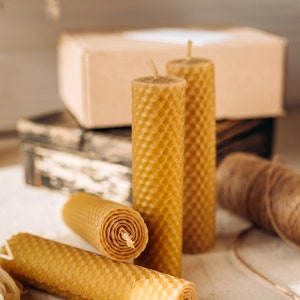Natural Beeswax Candles, Beeswax Spell Candle, Hand Rolled Beeswax Candle, Ritual Money Candle, Wedding Candles, Organic Candles, Eco Candle image 2
