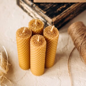 Natural Beeswax Candles, Beeswax Spell Candle, Hand Rolled Beeswax Candle, Ritual Money Candle, Wedding Candles, Organic Candles, Eco Candle image 4