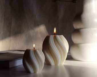 Swirl Candle, Decorative Candles, Minimalist Home Decor, Perfect Gift, New Home Gift, Mother's Day Gift