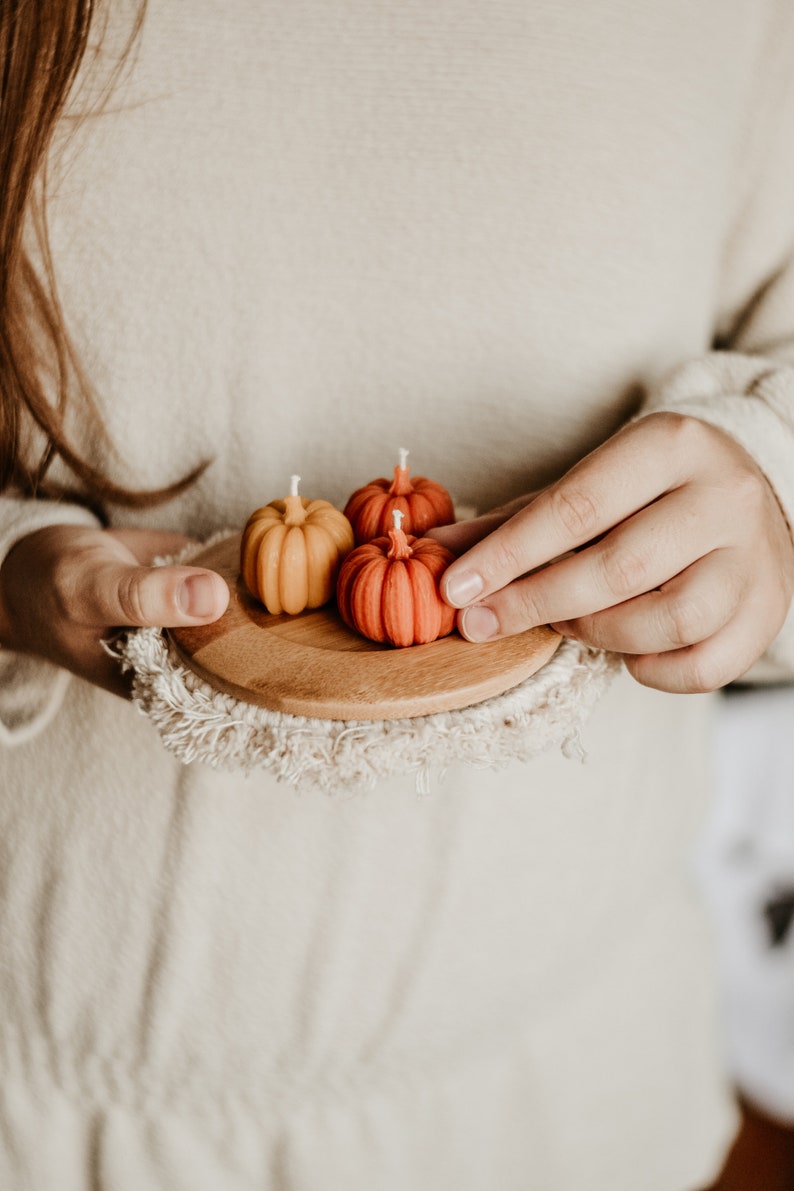 Mini Pumpkin Candles / Pumpkin Decor / Thanksgiving Candles / Halloween Decoration / Fall Home Decor / Autumn Candle image 4
