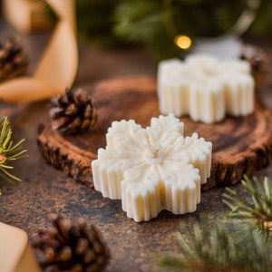 Vela de copo de nieve, vela de Navidad, decoración navideña, vela de invierno, decoración navideña para el hogar, regalo de Navidad