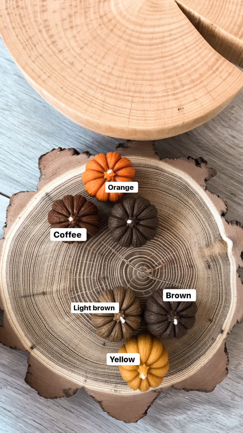 Mini Pumpkin Candles / Pumpkin Decor / Thanksgiving Candles / Halloween Decoration / Fall Home Decor / Autumn Candle image 3