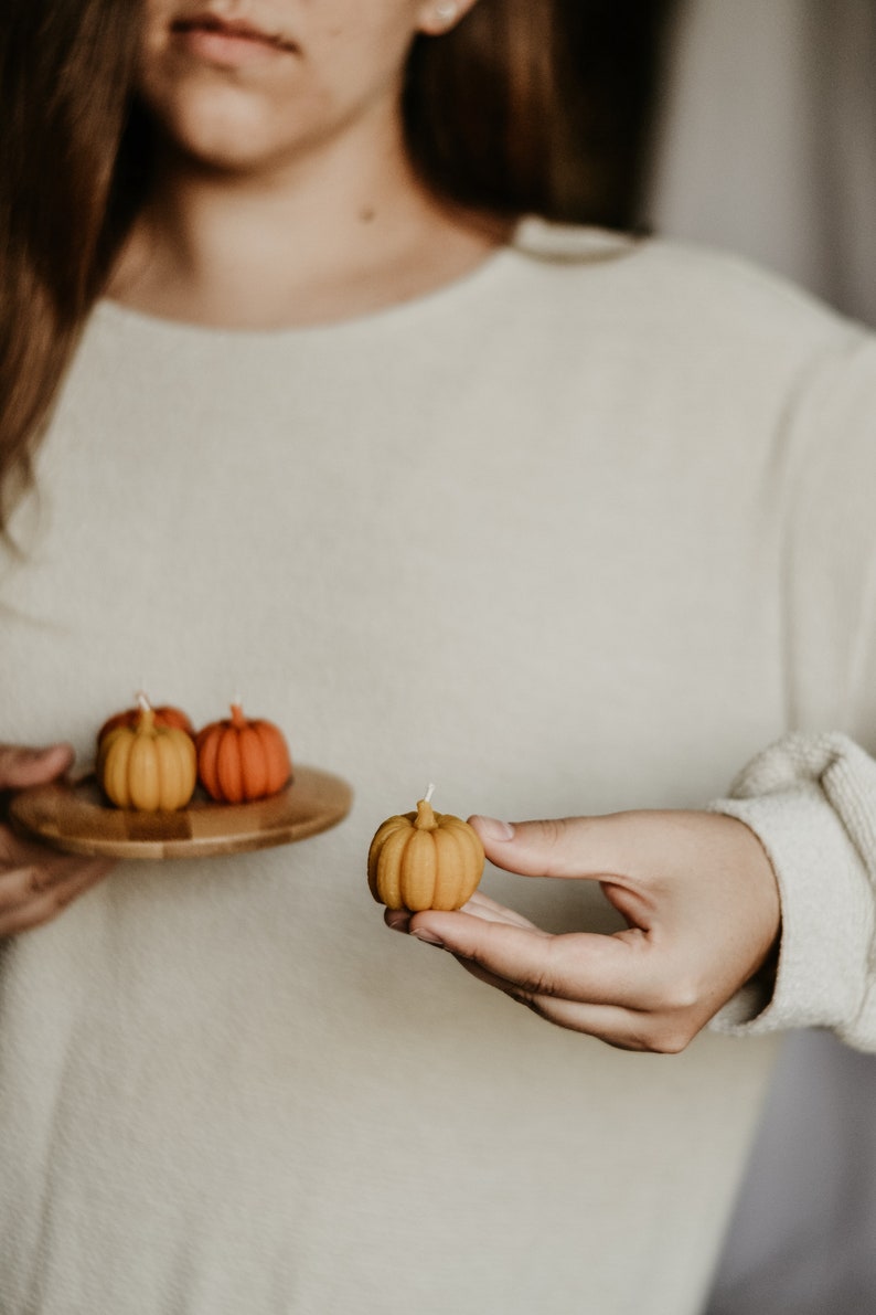 Mini Pumpkin Candles / Pumpkin Decor / Thanksgiving Candles / Halloween Decoration / Fall Home Decor / Autumn Candle image 5