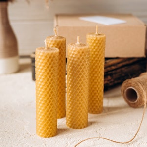 Natural Beeswax Candles, Beeswax Spell Candle, Hand Rolled Beeswax Candle, Ritual Money Candle, Wedding Candles, Organic Candles, Eco Candle image 1