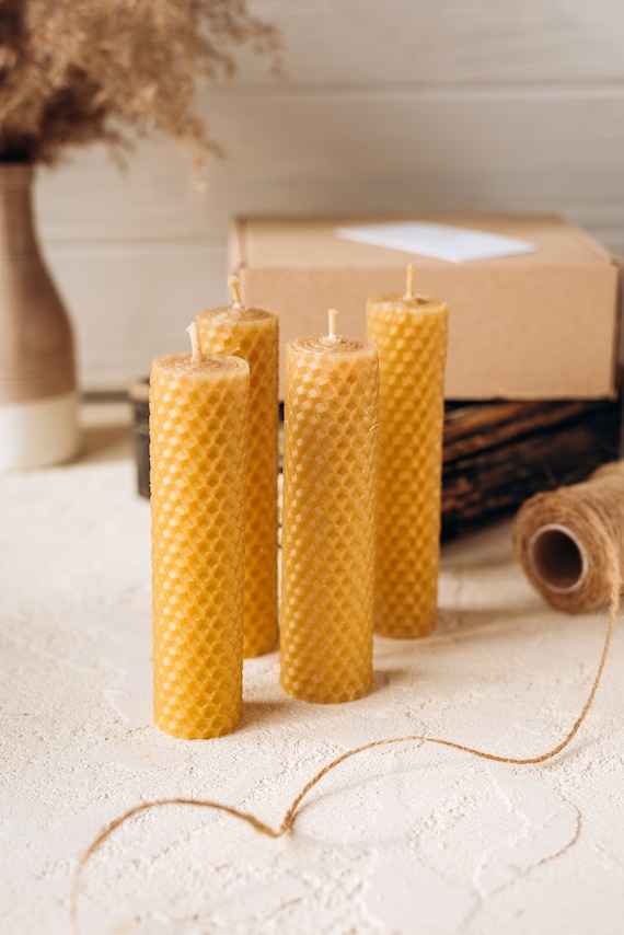 Natural Beeswax Candles, Beeswax Spell Candle, Hand Rolled Beeswax Candle,  Ritual Money Candle, Wedding Candles, Organic Candles, Eco Candle 