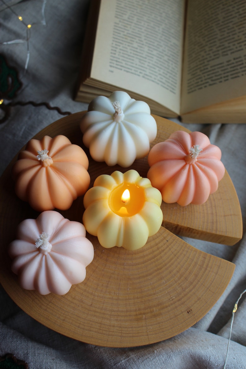 Pumpkin Soy Candles / Autumn Home Decor / Halloween Decor / Pumpkin Spice Candle / Autumn Decorations / Thanksgiving Decor / Fall Decor image 1