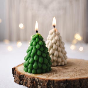 Kerstboomkaars, kerstcadeaukaars, kerstdecor, housewarmingcadeau, kerstversieringen, mooi cadeau en woondecoratie